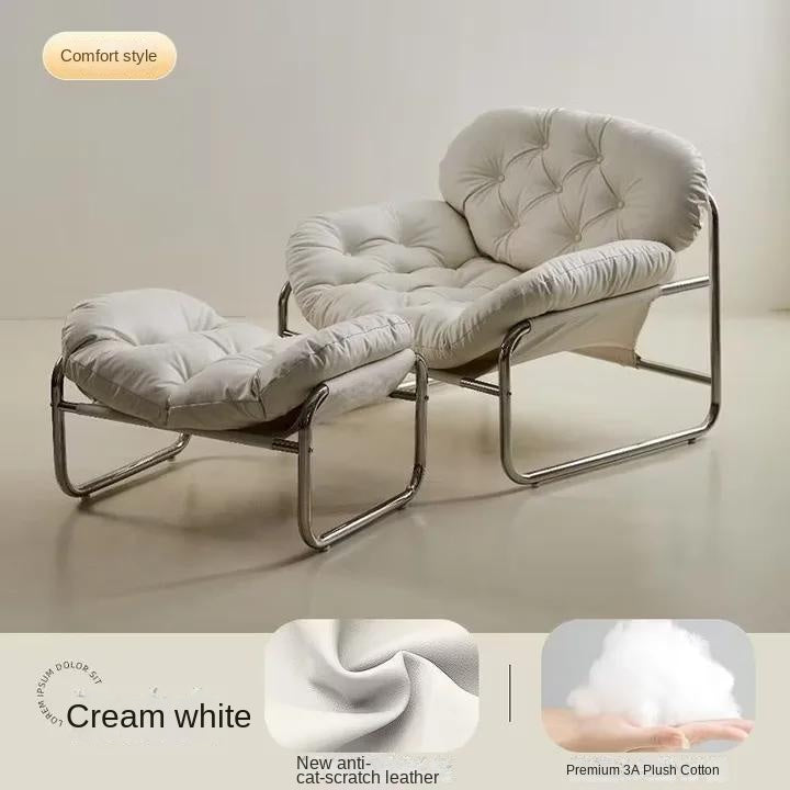 MOMO Single Sofa | Deep-Tufted Lounge Chair with Ottoman | Low-Profile Armchair Set - alternate view 13