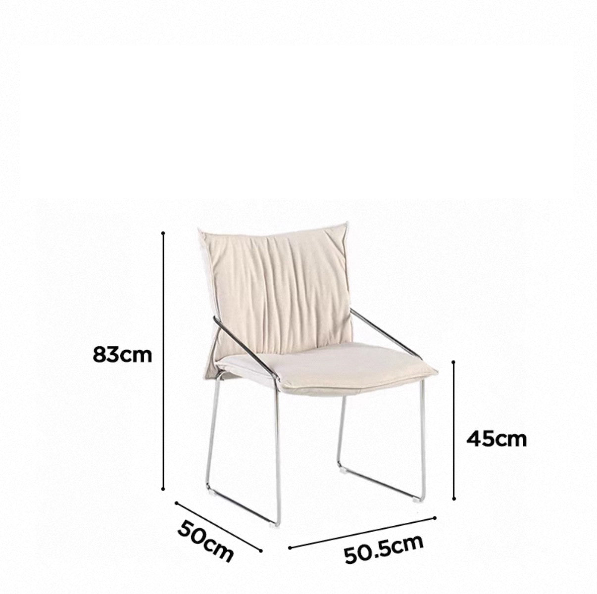MOMO Cloud-Pad Cantilever Dining Chair | Oversized Cushion Seat & Back on Chrome Wire Frame - alternate view 11