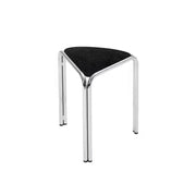 MOMO Antique Dining Stool | Triangular Upholstered Seat | Chrome Steel Stackable Stool - alternate view 11