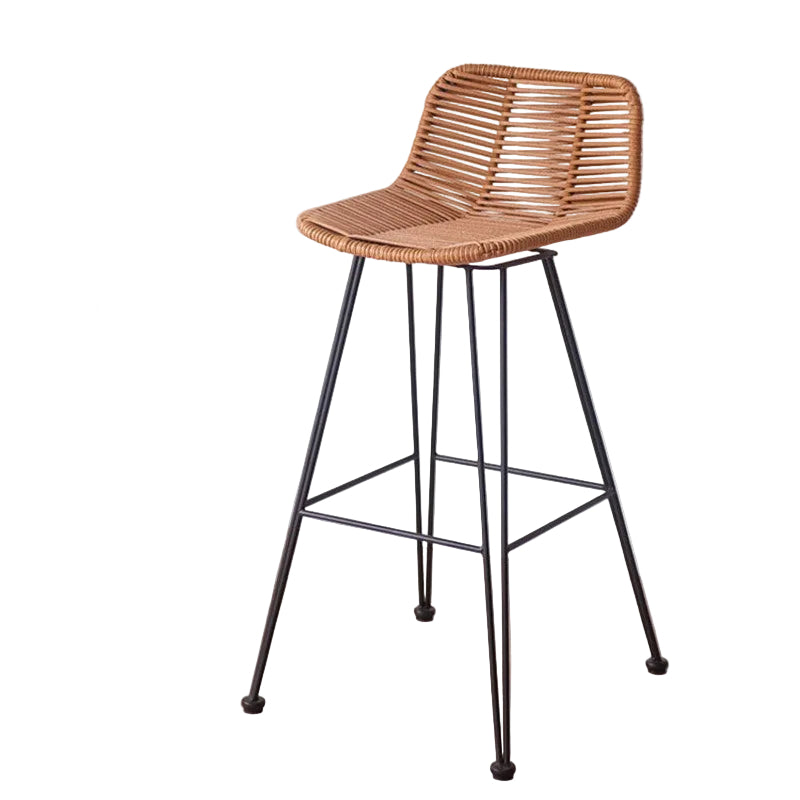 MOMO Rattan Bar Stool | Natural Rattan Woven Scandinavian Chair for Balcony & Bar - alternate view 8