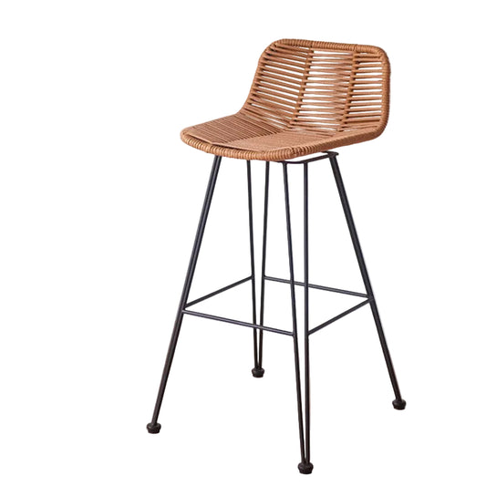 MOMO Rattan Bar Stool | Natural Rattan Woven Scandinavian Chair for Balcony & Bar - alternate view 8