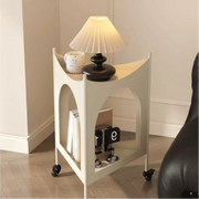Modern Nordic Mobile Metal Side Table with Wheels