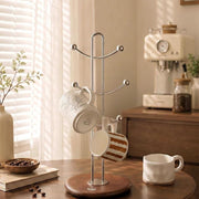 Wood & Stainless Steel Mug Rack