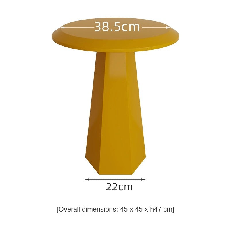 MOMO Bauhaus Mushroom Side Table | Round Top with Hexagonal Pedestal Base — 6 Bold Colors - alternate view 12
