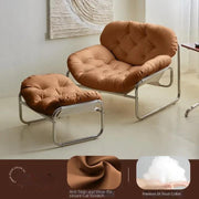 MOMO Single Sofa | Deep-Tufted Lounge Chair with Ottoman | Low-Profile Armchair Set - alternate view 14