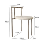 MOMO Stainless Steel Dining Chair | Round Cushion Seat | Mirror Chrome Vanity & Accent Chair - alternate view 7