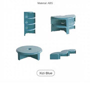 MOMO Splicing Combination Coffee Table | 100cm Round Resin Low Table | Modular Petal Design - alternate view 8