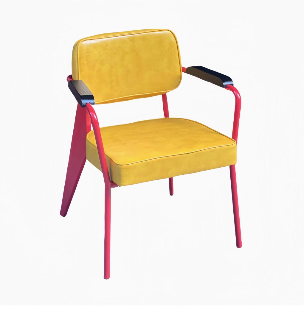 MOMO Memphis Dining Chair | Pop Art Colorblock Iron Frame with Padded Seat & Back - alternate view 11