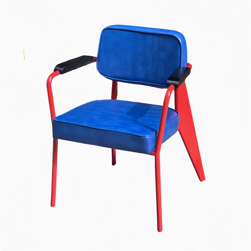 MOMO Memphis Dining Chair | Pop Art Colorblock Iron Frame with Padded Seat & Back - alternate view 12
