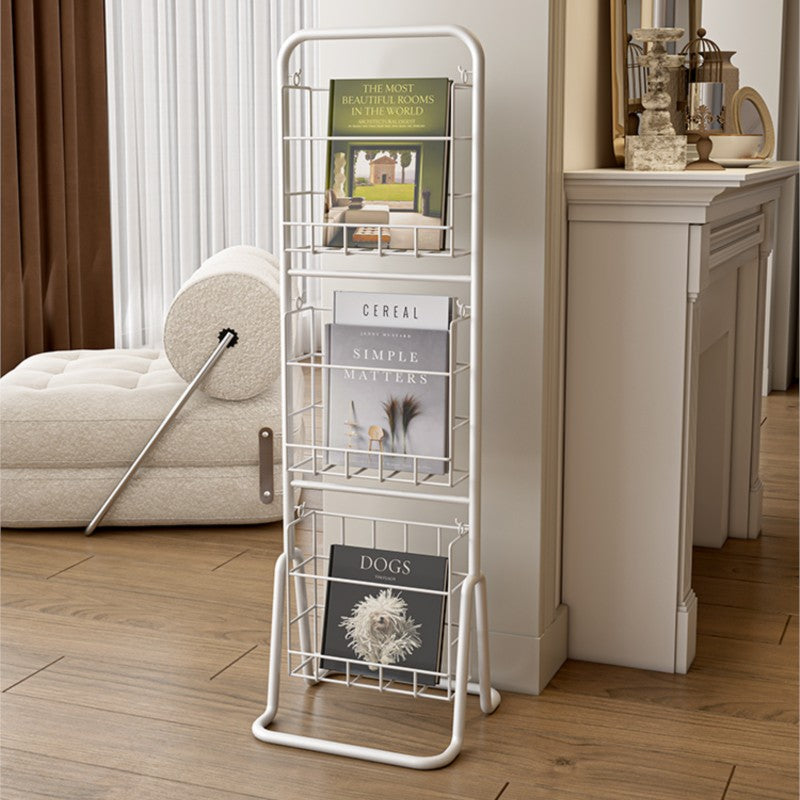 MOMO Iron Bookshelf | 3-Tier Wire Magazine Rack | Slim Floor Standing Book & Display Stand - alternate view 8