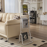 MOMO Iron Bookshelf | 3-Tier Wire Magazine Rack | Slim Floor Standing Book & Display Stand - alternate view 3