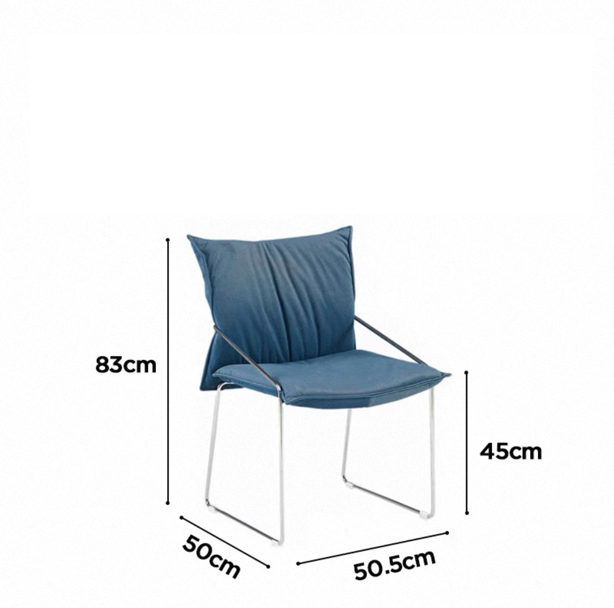 MOMO Cloud-Pad Cantilever Dining Chair | Oversized Cushion Seat & Back on Chrome Wire Frame - alternate view 15