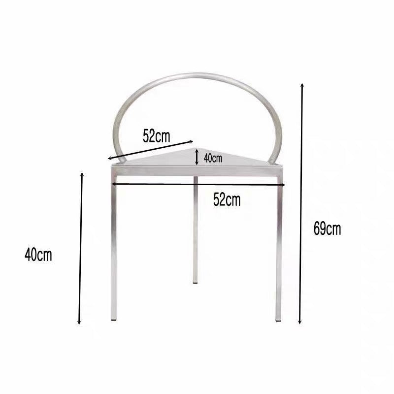 MOMO Iron Dining Chair | Circle Back Geometric Chair | Triangular Seat Accent Dining Chair - alternate view 5