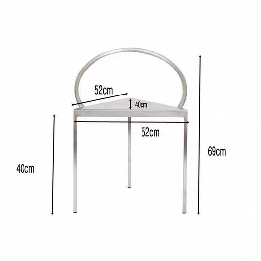 MOMO Iron Dining Chair | Circle Back Geometric Chair | Triangular Seat Accent Dining Chair - alternate view 5