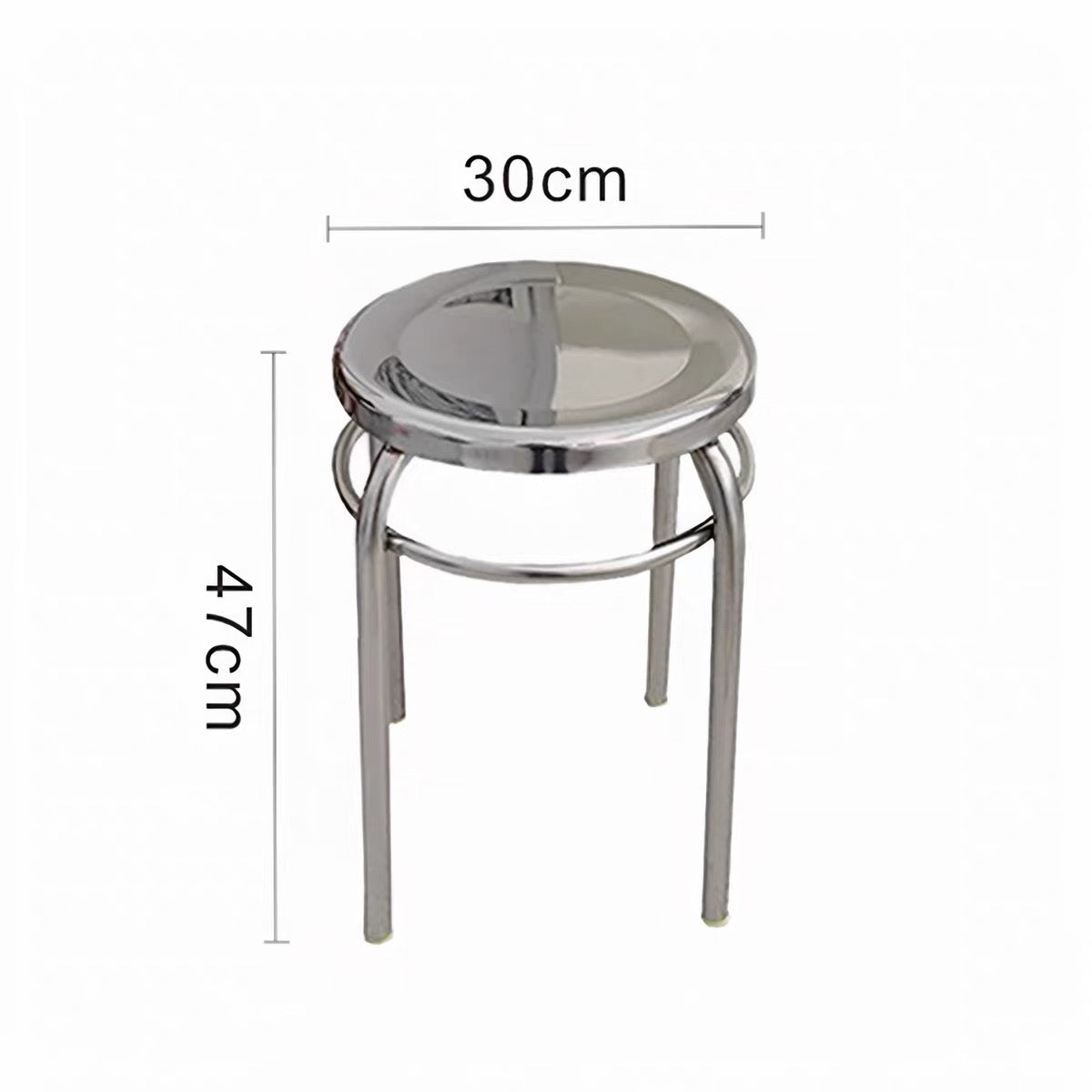 MOMO Stainless Steel Stool | Mirror-Polished Round Seat | Minimalist Accent Stool - alternate view 6
