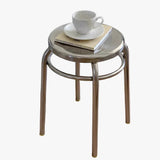 MOMO Stainless Steel Stool | Mirror-Polished Round Seat | Minimalist Accent Stool - alternate view 2