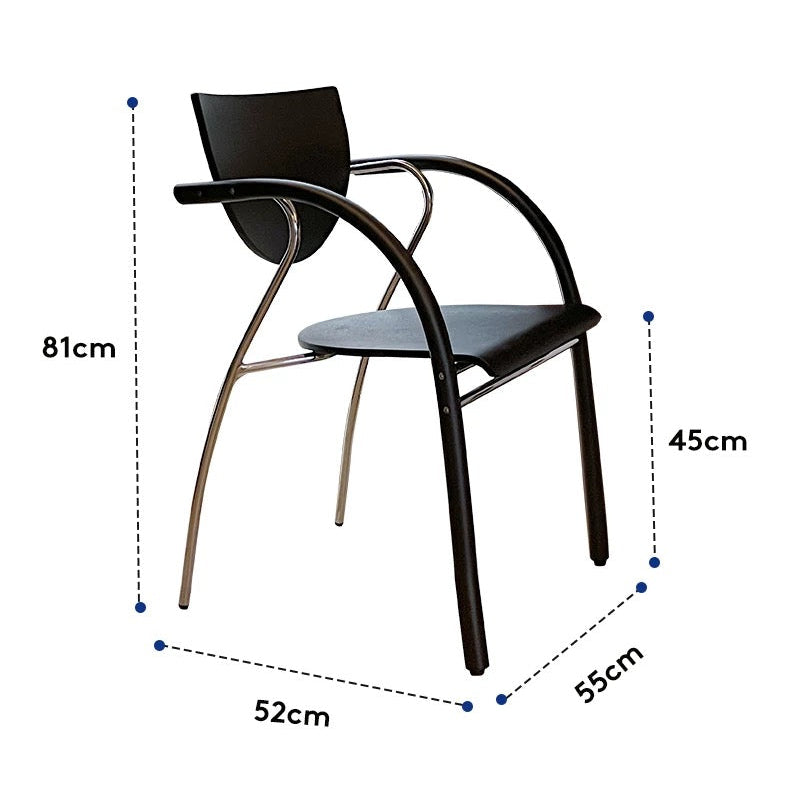 MOMO Arc-Frame Armchair | Bentwood Fan-Back with Carbon Steel Frame - alternate view 9