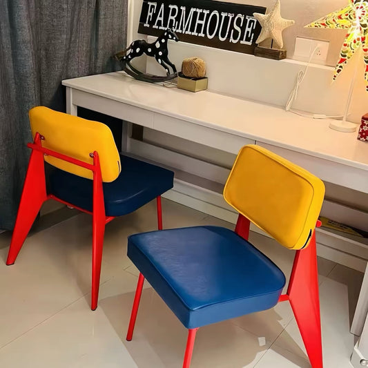 MOMO Memphis Dining Chair | Pop Art Colorblock Iron Frame with Padded Seat & Back - alternate view 3