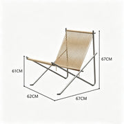 Modern woven folding chair, minimalist outdoor indoor lounge seat, curated unique home furniture