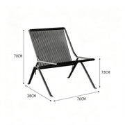 MOMO Stainless Steel Lounge Chair | Woven Rope Seat | Armless Accent Chair - alternate view 10