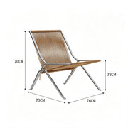 MOMO Stainless Steel Lounge Chair | Woven Rope Seat | Armless Accent Chair - alternate view 9