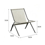 MOMO Stainless Steel Lounge Chair | Woven Rope Seat | Armless Accent Chair - alternate view 8