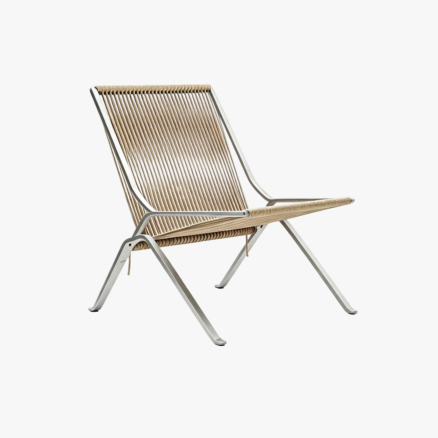 MOMO Stainless Steel Lounge Chair | Woven Rope Seat | Armless Accent Chair - alternate view 7