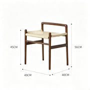 MOMO Scandinavian Rope-Woven Armchair Stool | Solid Beech Frame with Hand-Woven Seat - alternate view 8