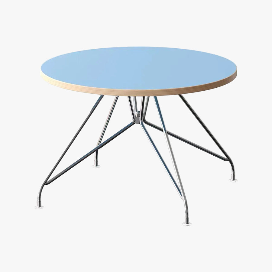 Colorblock Plywood Round Coffee Table