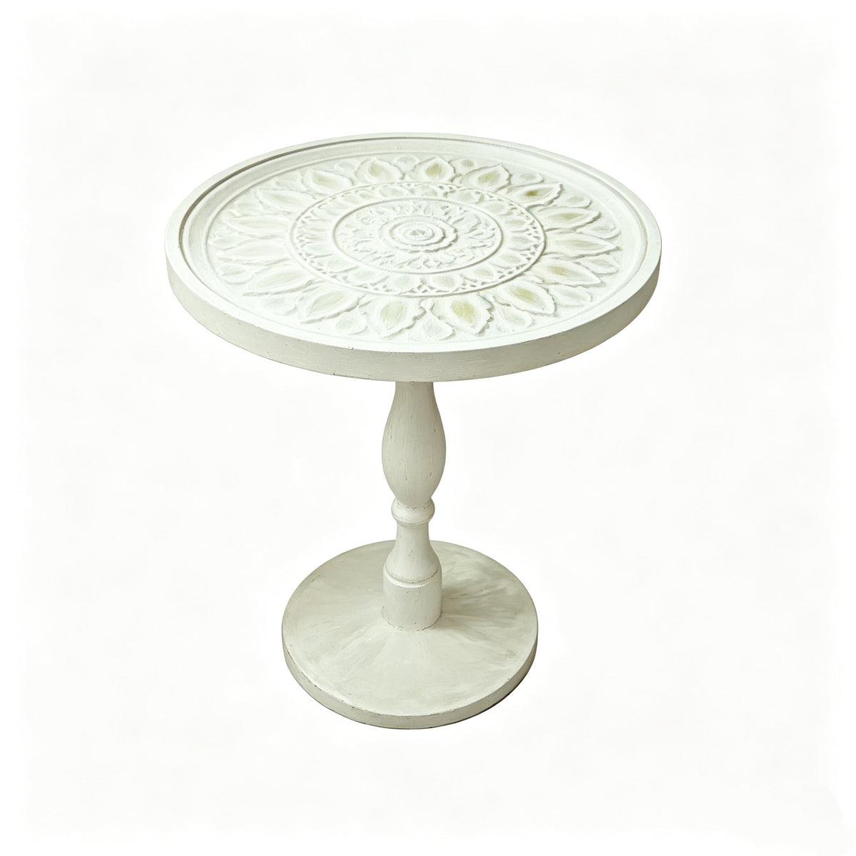 French Retro Carved Round Side Table