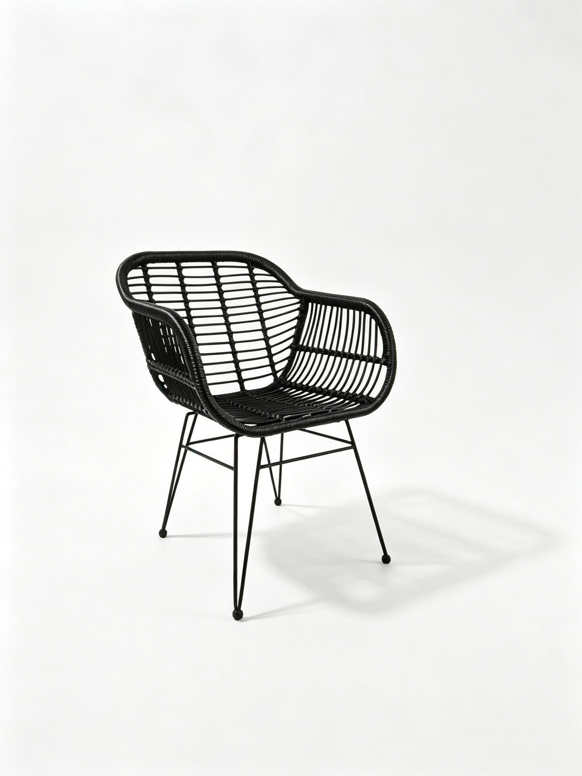 MOMO Rattan Outdoorstuhl | PE-Rattan & Eisenrahmen | Freizeit-Sessel für Balkon & Terrasse