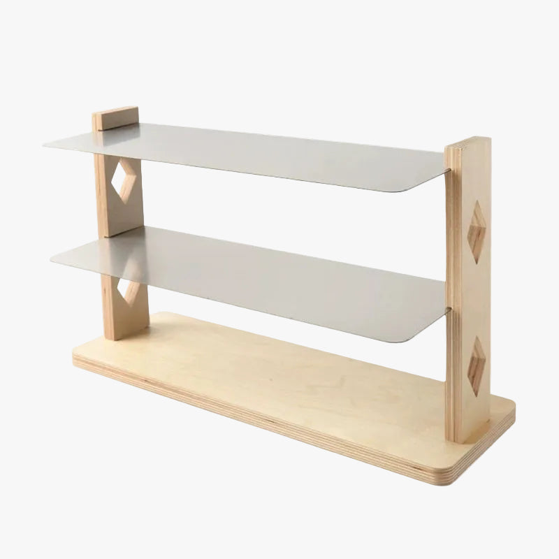 Wooden Mug Rack with Aluminum Shelves
