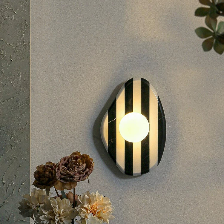 Natural Marble Wall Lamp – Organic Stone Sconce GQ17