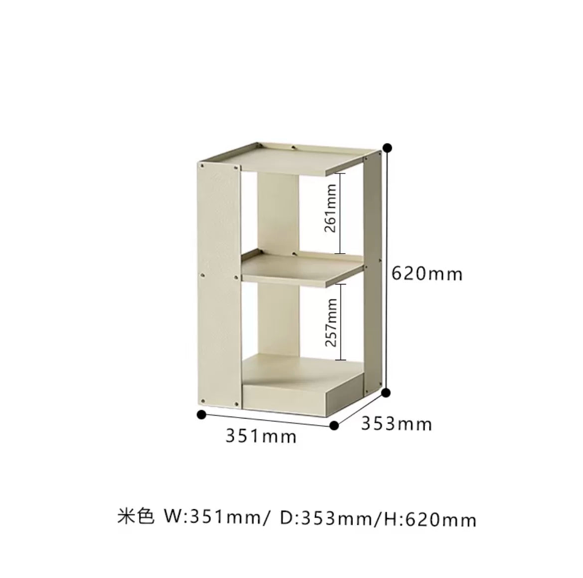 3-Tier Iron Snack Storage Cart with Wheels