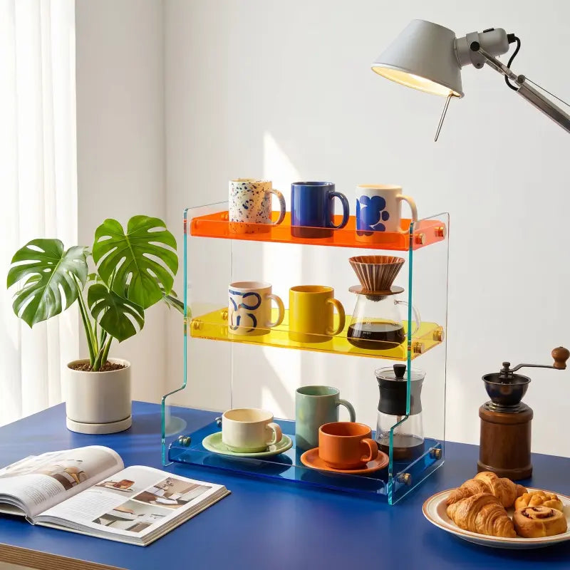 Acrylic Tiered Cup & Vanity Storage Rack