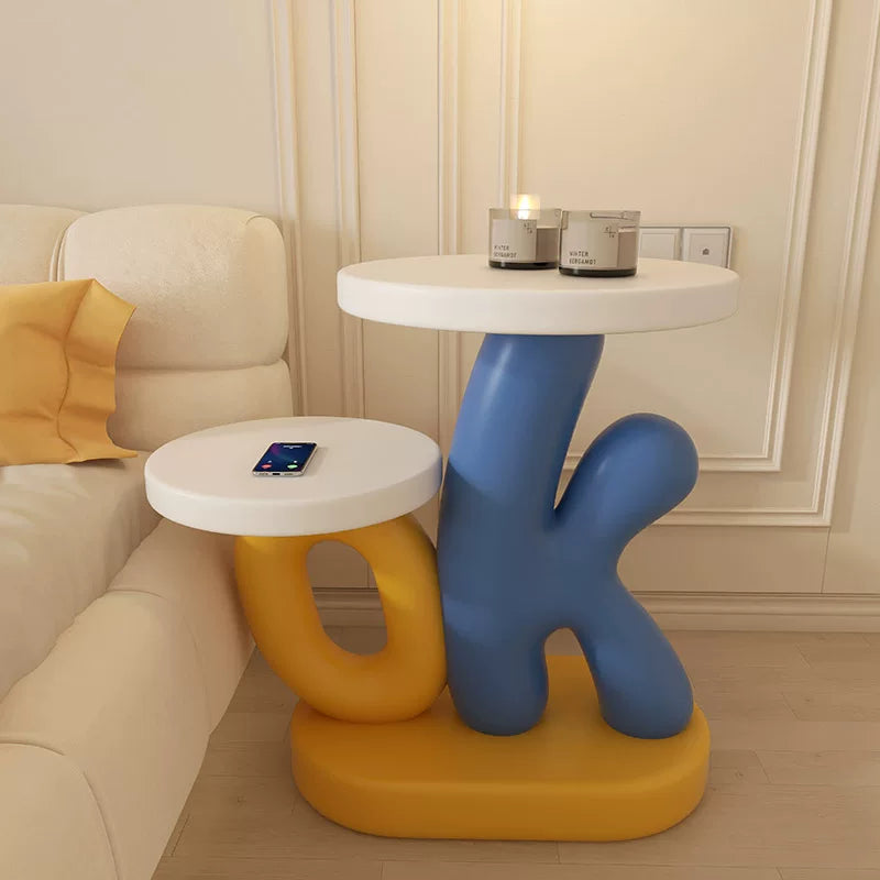 OK Resin Two-Tier Side Table