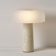 Nordic Travertine & Glass Mushroom Table Lamp-GQ18