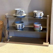 Wooden Mug Rack with Aluminum Shelves