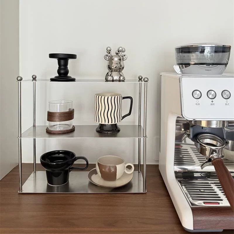 Stainless steel coffee cup storage rack