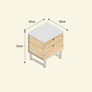 Bauhaus Stainless Steel Two-Drawer Bedside Cabinet