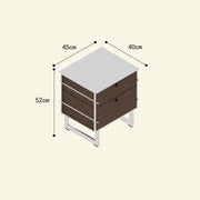 Bauhaus Stainless Steel Two-Drawer Bedside Cabinet