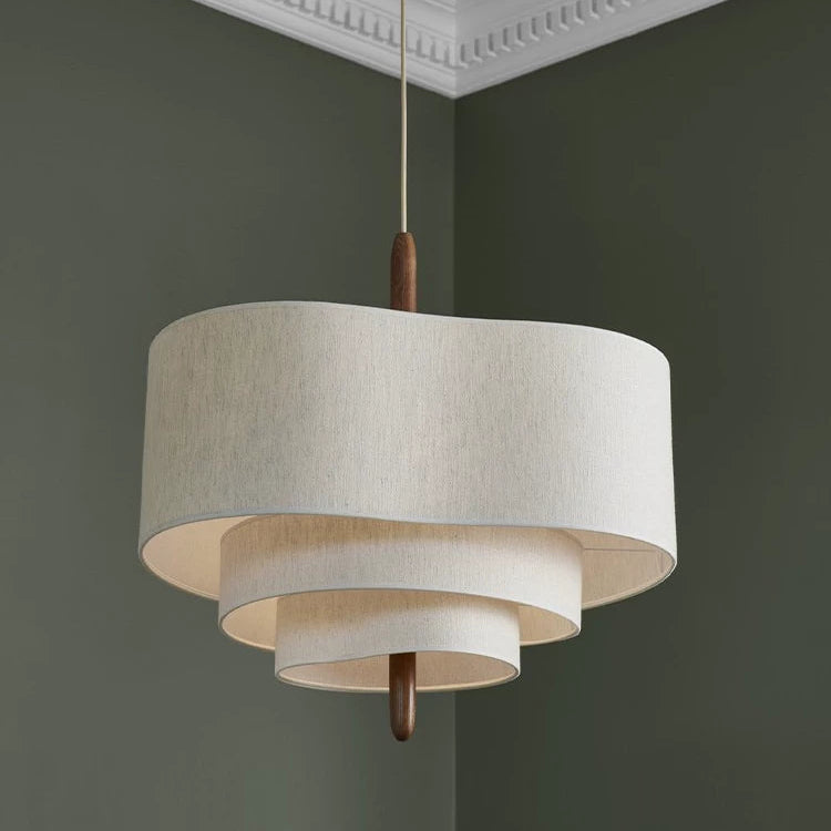 Wabi-Sabi Fabric & Iron Pendant Light-GQ12