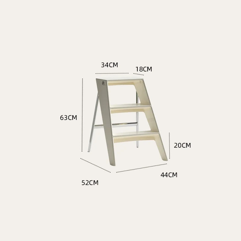 3-Step Household Ladder with Non-Slip Steps