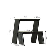Wooden Two-Tier Step Stool and Side Table