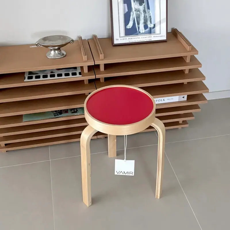 Stackable Round Wooden Stool
