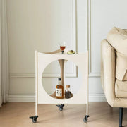 Modern Nordic Mobile Metal Side Table with Wheels