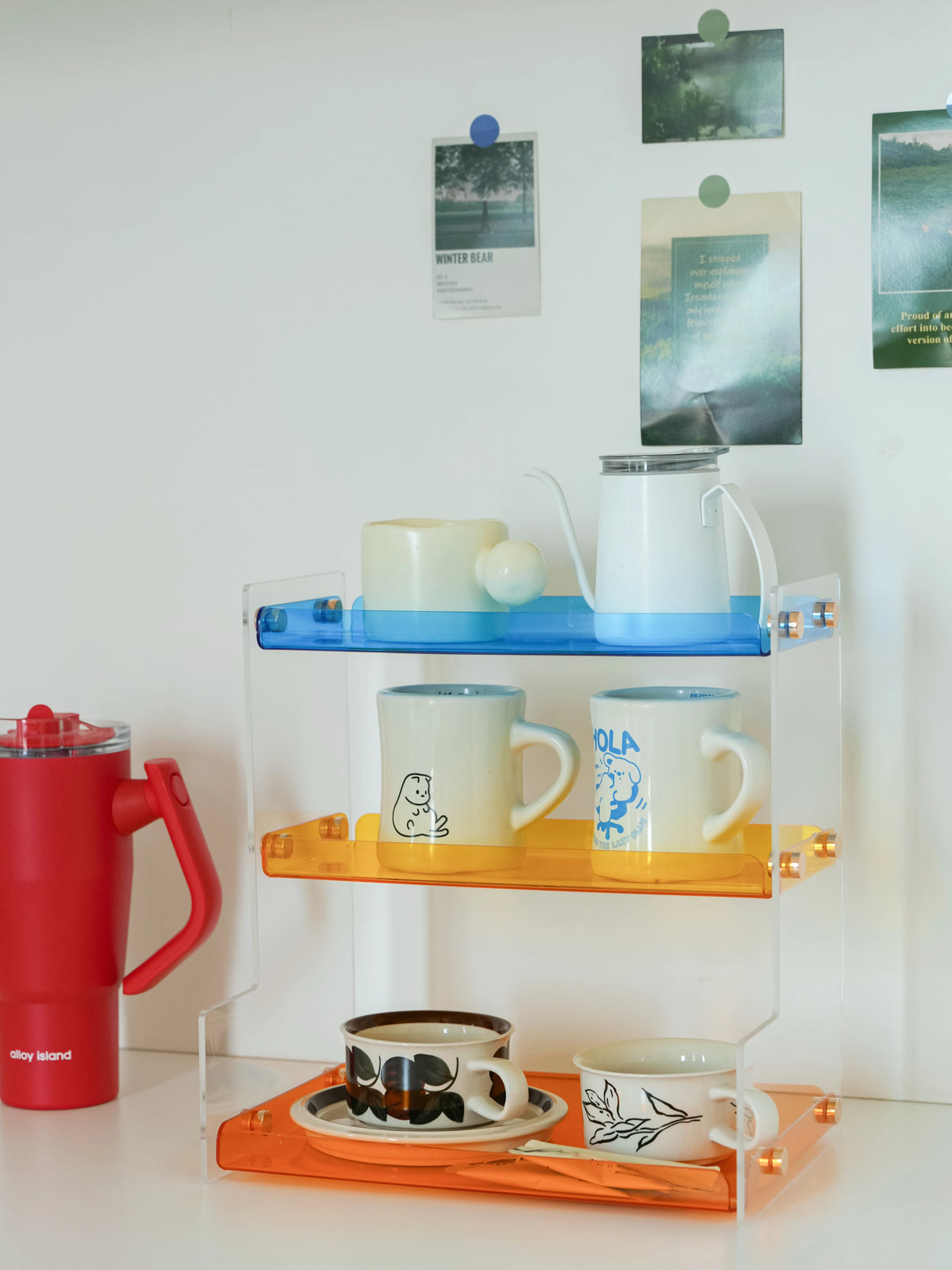 Acrylic Tiered Cup & Vanity Storage Rack