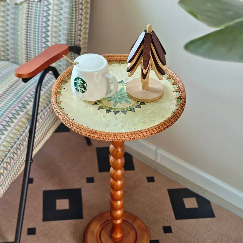 Bohemian Rattan Side Table