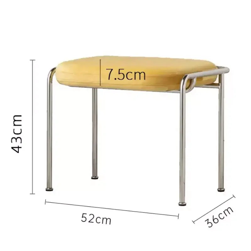 Upholstered Makeup Stool with Metal Frame