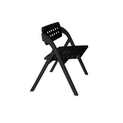 Solid Wood Folding Dining Chair with Saddle Leather Seat